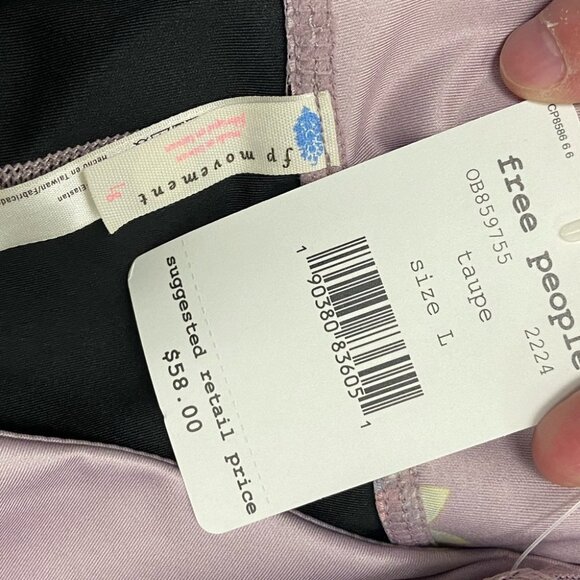 NWT Free People Movement Lilac Purple Lotus Yoga Shorts Size Large‎ Bohemian New - Picture 2 of 7